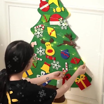 Bricolage Sapin de Noël en Feutre avec Lumières LED